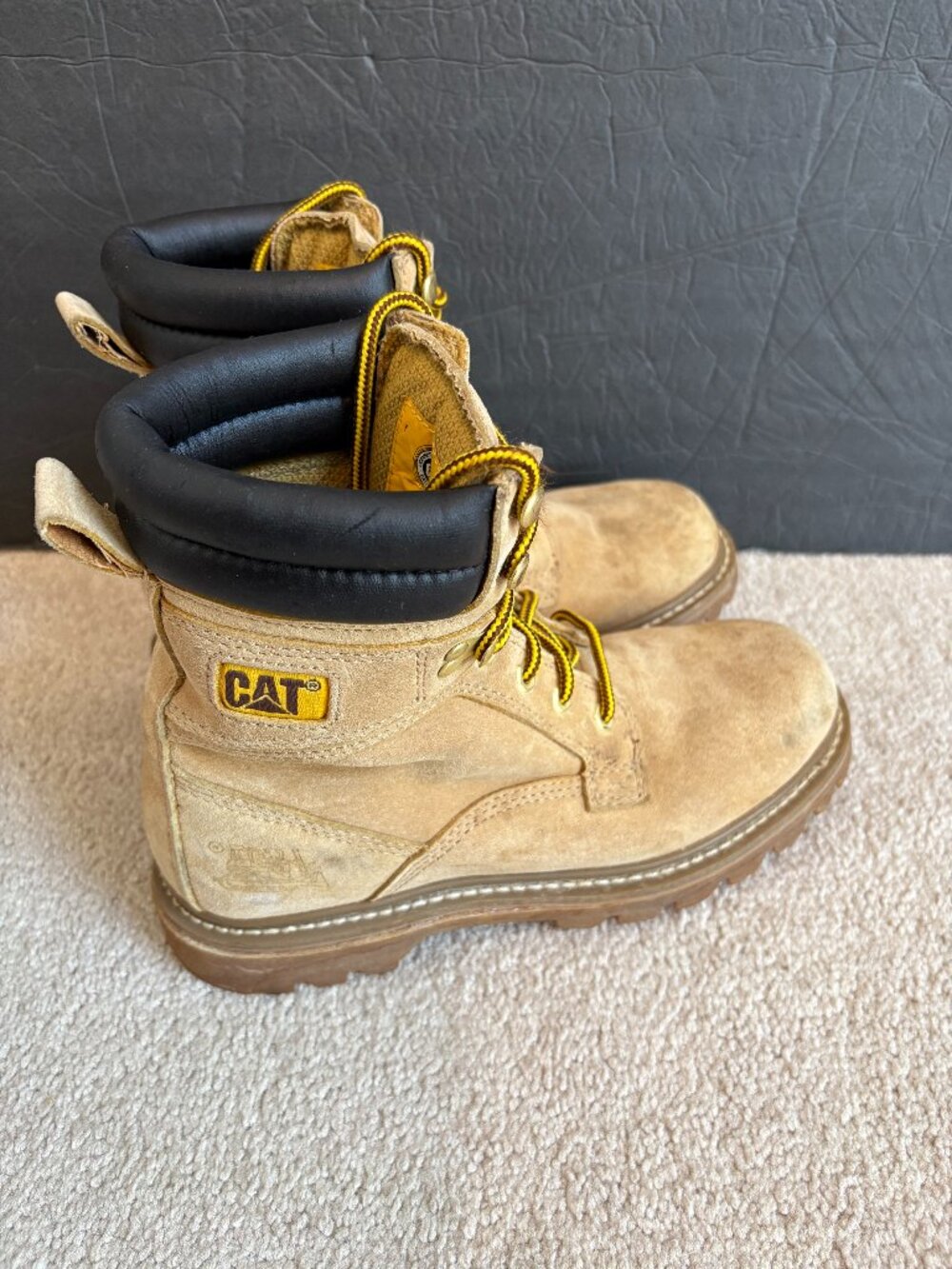 Caterpillar Work Boots Men's Size 8.5 Tan Leather 70777